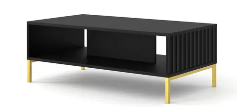 Konferenční stolky ARTBm Konferenční stolek WAVE Provedení: Černý mat / zlaté nohy