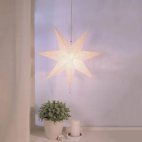 Vánoční světelná hvězda STAR TRADING Závěsná papírová hvězda Romantic Star