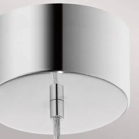 Závěsná světla Quintiesse Závěsné svítidlo LED Moonlit, chromová barva, hliník, Ø 20 cm, globus