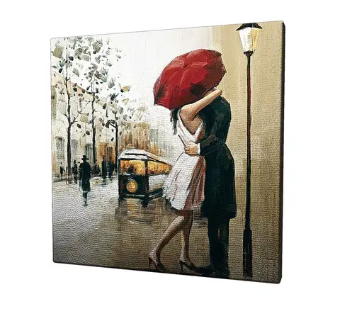 Obrazy Wallity Obraz na plátně Red umbrella kiss KC042 45x45 cm