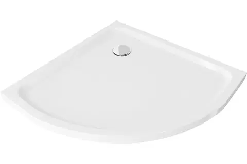 Sprchové vaničky Sprchová vanička MEXEN SLIM polokruhová, bílá, 80 x 80 cm + Sifon
