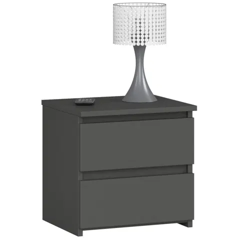 Noční stolky Ak furniture Noční stolek CL2 s 2 zásuvkami grafitově šedý