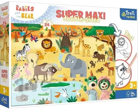 Hračky puzzle TREFL - Puzzle 24 SUPER MAXI - Děti a Medvěd