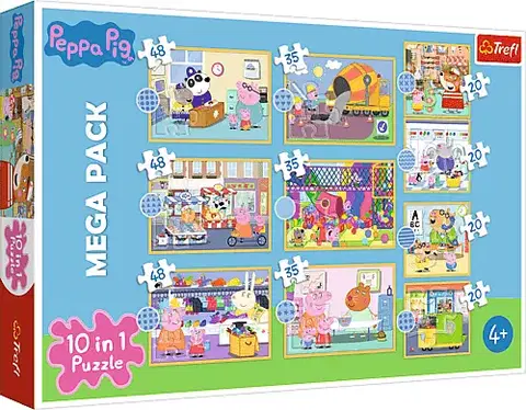 Hračky puzzle TREFL - Puzzle 10 v 1 - Seznamte se s prasátkem Peppa / Peppa Pig
