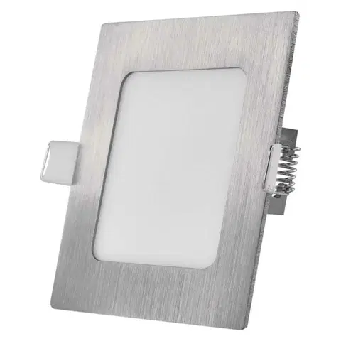 Bodovky do podhledu na 230V EMOS LED podhledové svítidlo NEXXO stříbrné, 12 x 12 cm, 7 W, teplá/neutrální bílá ZD2223