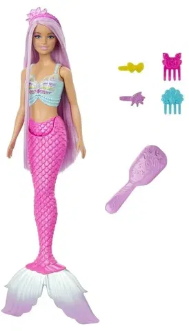 Hračky panenky MATTEL - Barbie Pohádková panenka s dlouhými vlasy - mořská panna