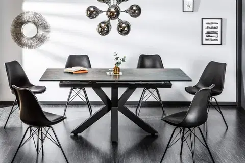 Jídelní stoly LuxD Designový jídelní stůl Zariah, 180-225 cm, láva - Skladem