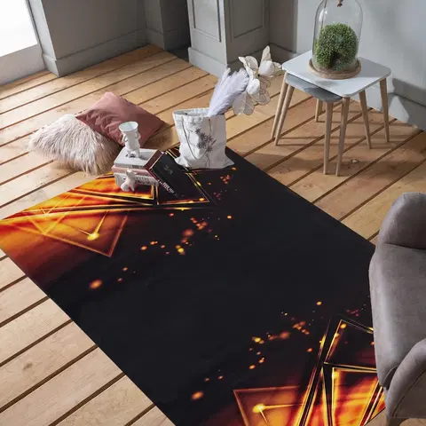 Moderní koberce Černý koberec s výrazným vzorem