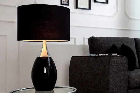 Luxusní a designové stolní lampy Estila Moderní stylová stolní lampa Carla 60cm černá
