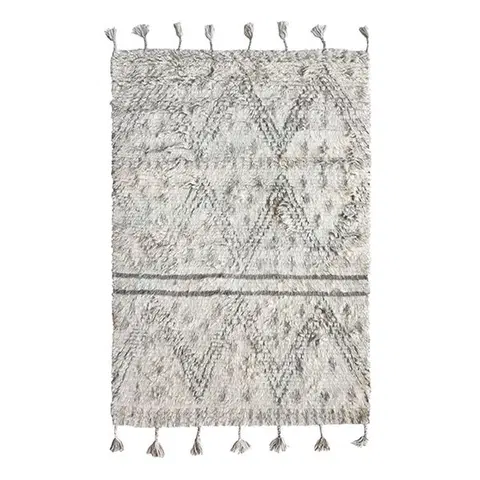 Koberce a koberečky Béžovo-šedý ručně tkaný vlněný koberec Berber - 120*180 cm HKLIVING TTK3017