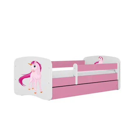 Dětské postýlky Kocot kids Dětská postel Babydreams jednorožec růžová, varianta 80x160, bez šuplíků, bez matrace