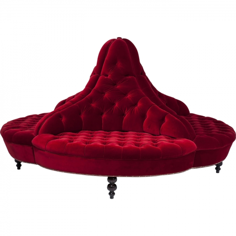 Vícemístné pohovky KARE Design Čtyřsedačka Boudoir Small - červená, kruhová