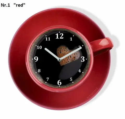 Kuchyňské hodiny Kuchyňské hodiny ve tvaru šálku kávy