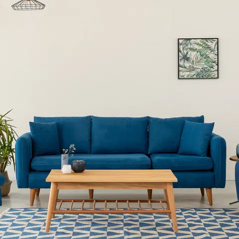 Pohovky a gauče Pohovka SOFIA trojmístná tmavě modrá