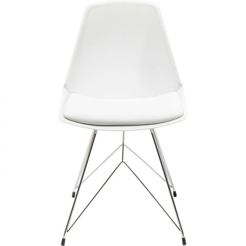 Jídelní židle KARE Design Bílá polstrovaná jídelní židle Wire