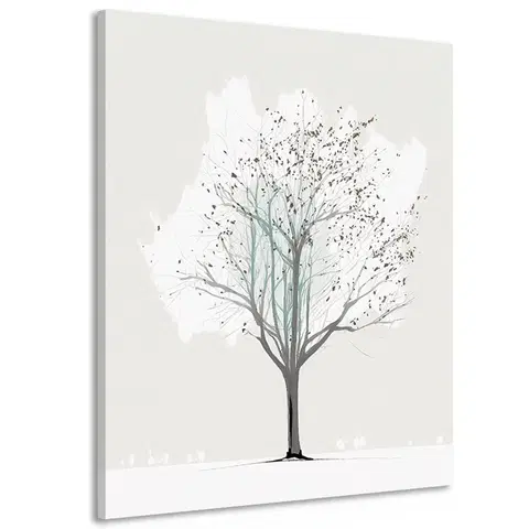 Obrazy stromy a listy Obraz minimalistický strom v zimě