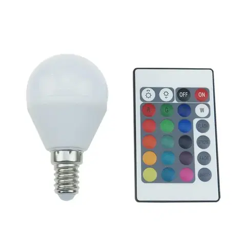 LED žárovky ACA Lighting LED SMD BALL E14 230V 4W IR RGB+3000K 120st. 300Lm Ra80 G45414RGBWN