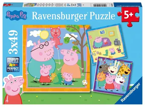 Hračky puzzle RAVENSBURGER - Prasátko Peppa 3x49 dílků