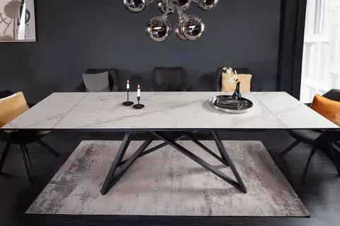 Jídelní stoly LuxD Roztahovací keramický stůl Callen 180-220-260 cm šedý