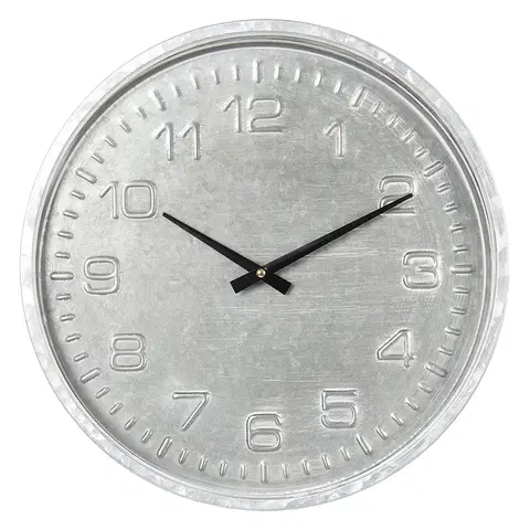 Hodiny Šedé nástěnné hodiny v industriálním stylu - Ø 39*5 cm / 1*AA Clayre & Eef 6KL0567