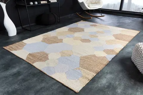 Designové a luxusní koberce Estila Designový moderní obdélníkový koberec Sensei s geometrickým vzorem v hnědo-modrých odstínech 230cm