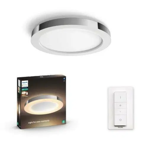 Chytré osvětlení Philips HUE Hue WA Adore koupelnové stropní LED svítidlo 1x25W 2900lm 2200-6500K IP44 40,7cm chromové + ovladač