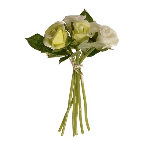 Květiny Umělá kytice poupat růže béžová, 22 cm