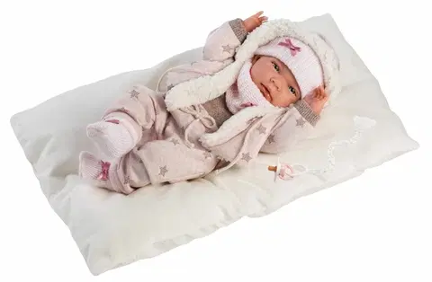 Hračky panenky LLORENS - 73882 NEW BORN DÍVKO - realistická panenka miminko s celovinylovým tělem - 40 c