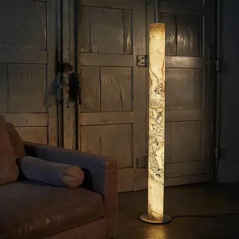 Stojací lampy LeuchtNatur LeuchtNatur Columna bílá perleťová nerezová ocel