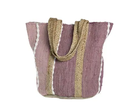 Nákupní tašky a košíky Malinová plážová jutová taška Beach Bag - 40*30*60 cm Chic Antique 15025107