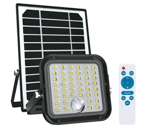 LED osvětlení  Venkovní solární reflektor se senzorem LED/10W/3,7V 4000K IP65 + DO 