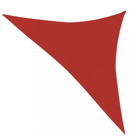 Stínící textilie Stínící plachta trojúhelníková HDPE 2,5 x 2,5 x 3,5 m Dekorhome Červená