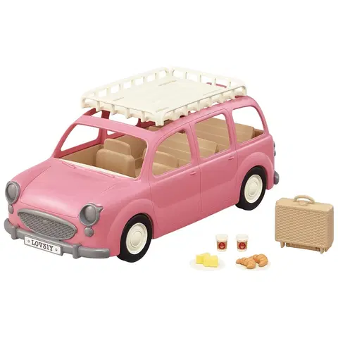 Dřevěné hračky Sylvanian family 5535 Rodinné auto růžové Van