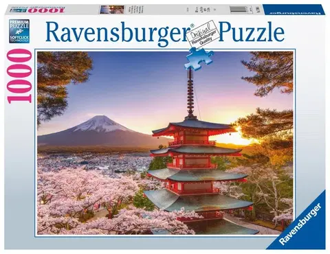 Hračky puzzle RAVENSBURGER - Rozkvetlé třešně v Japonsku 1000 dílků