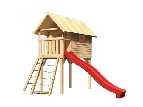 Prolézačky Dětská hrací věž se skluzavkou Dekorhome Červená