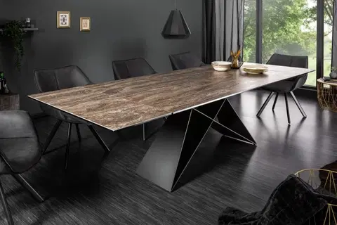 Designové a luxusní jídelní stoly Estila Designový industriální jídelní stůl Copeland I 180-260 cm