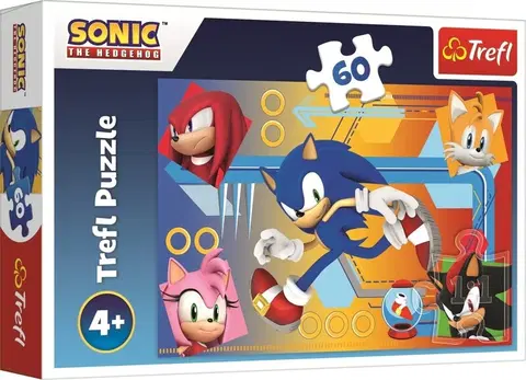 Hračky puzzle TREFL - Puzzle Sonic v akci 60 dílků