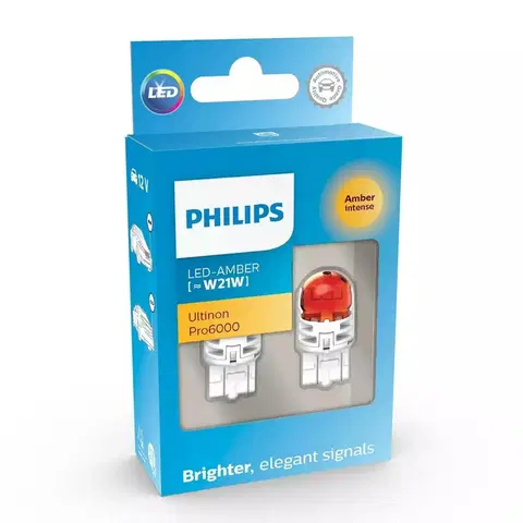 Autožárovky Philips LED W21W 12V 2,3W Ultinon Pro6000 SI Amber Intense 2ks 11065AU60X2