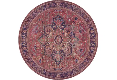 Koberce a koberečky Conceptum Hypnose Kulatý koberec Blues Chenille 150 cm červený