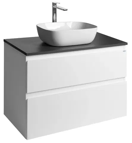 Koupelnový nábytek AQUALINE ALTAIR skříňka s deskou 87,5 cm, bílá/antracit břidlice AI290-03