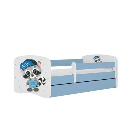 Dětské postýlky Kocot kids Dětská postel Babydreams mýval modrá, varianta 80x180, bez šuplíků, s matrací