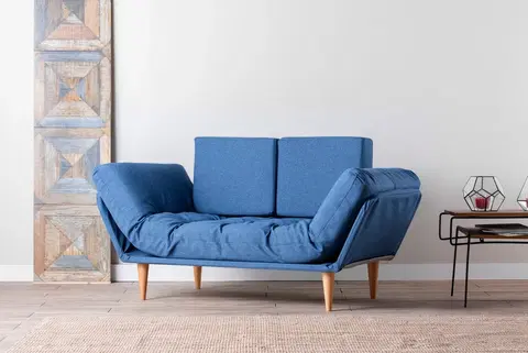 Pohovky a gauče Pohovka s lůžkem NINA trojmístná modrá