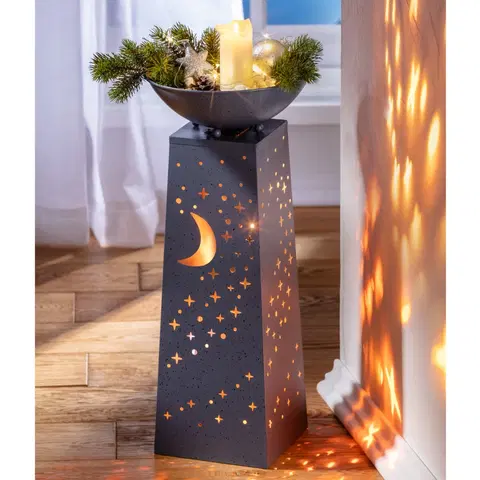 Svíčky a světelné dekorace LED sloup na rostliny "Měsíc a hvězdy"
