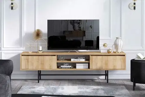 TV stolky Sofahouse Designový TV stolek Umika 180 cm vzor dub