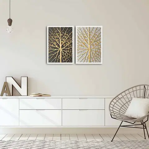 Obrazy Hanah Home Dvoudílný obraz Home Leaves 35x50 cm