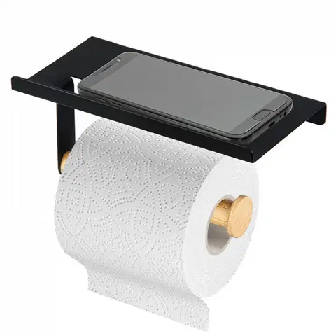 WC štětky Altom Držák toaletního papíru PHONE, 18 x 10 cm, čierna