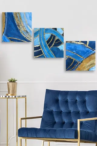 Obrazy Wallity Sada obrazů BLUE EFFECT 100 x 30 cm 3 kusy