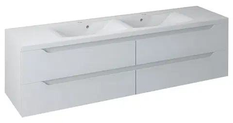 Koupelnový nábytek Sapho Wave dvojumyvadlová skříňka 180x50x48cm, bílá (WA181) WA180-3030
