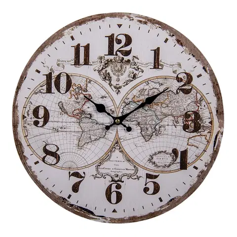 Hodiny Nástěnné hodiny Amsterdam s mapou - Ø 34*1 cm / 1*AA Clayre & Eef 6KL0733