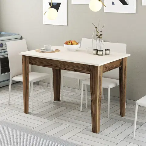 Kuchyňské a jídelní stoly Jídelní stůl KIEV ořech krémový